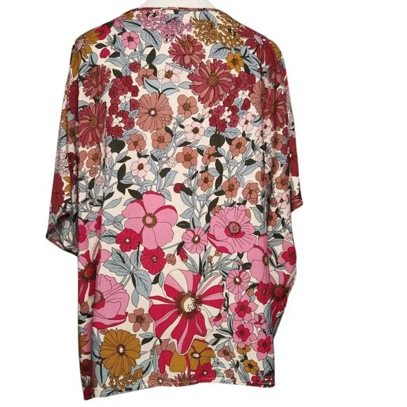 NATURAL LIFE Floral V-Neck Blouse - Multicolor - Picture 4 of 6